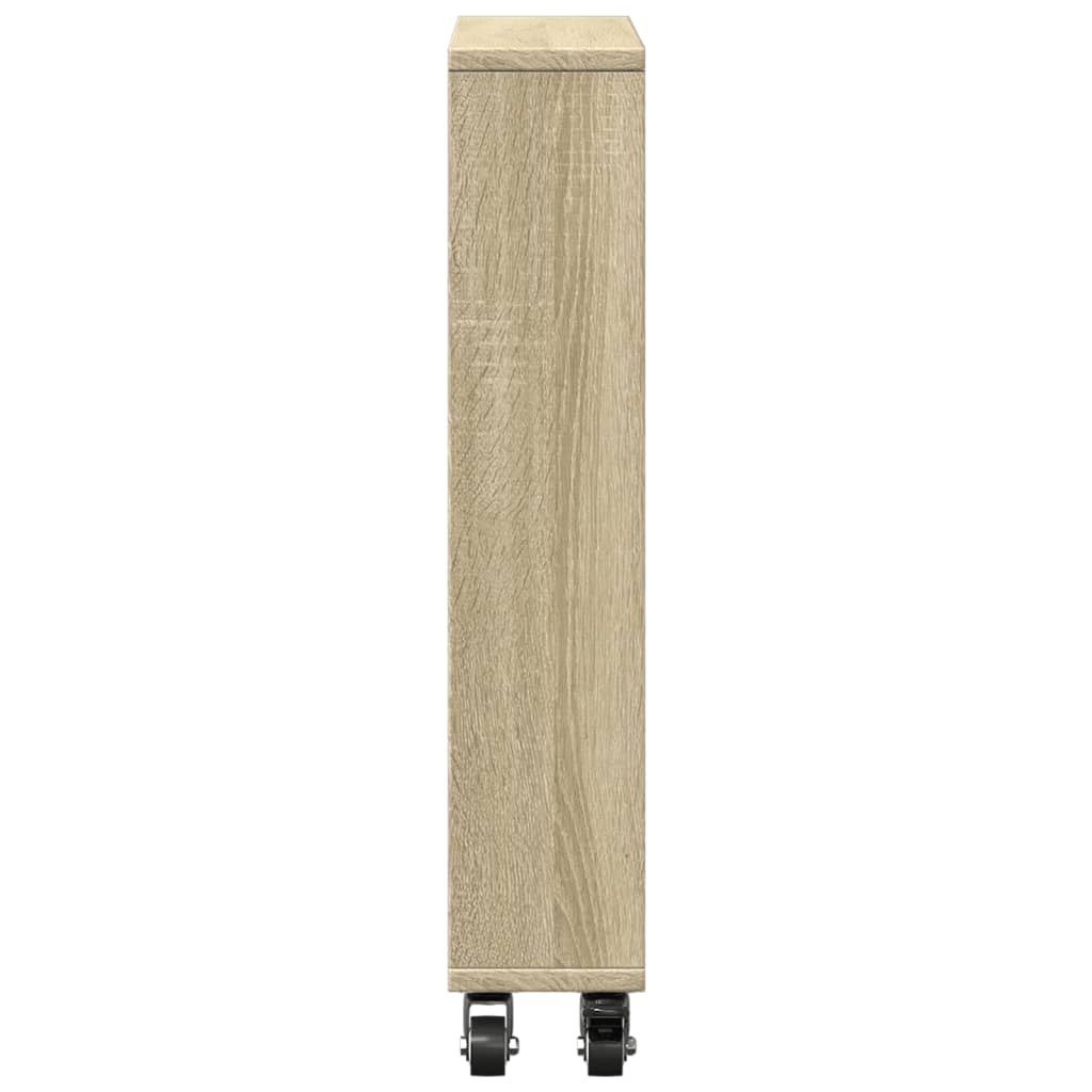vidaXL Chariot de rangement étroit chêne Sonoma 48 x 13 x 68 cm bois d'ingénierie