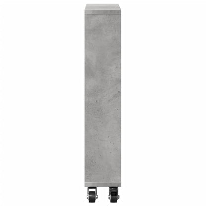 vidaXL Chariot de rangement étroit Gris béton 48x13x68 cm Bois d'ingénierie