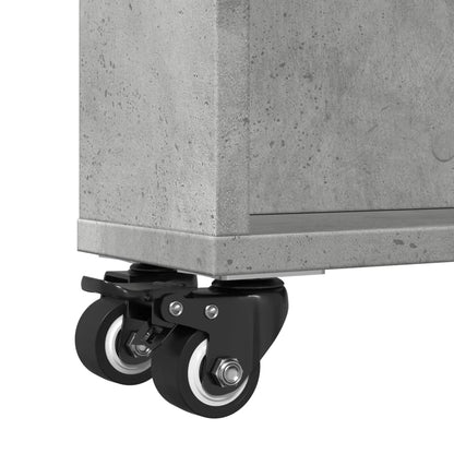 vidaXL Chariot de rangement étroit Gris béton 48x13x68 cm Bois d'ingénierie