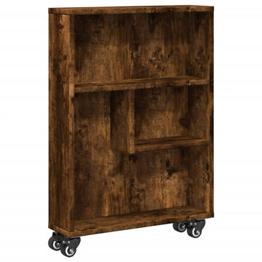 vidaXL Chariot de rangement étroit Chêne fumé 48x13x68 cm Bois d'ingénierie