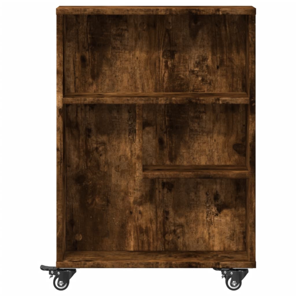 vidaXL Chariot de rangement étroit Chêne fumé 48x13x68 cm Bois d'ingénierie