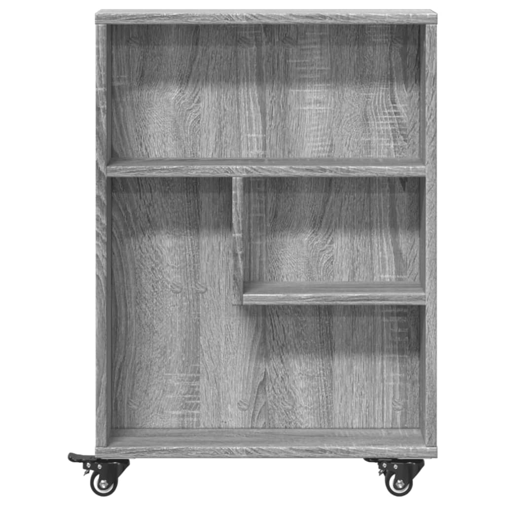 vidaXL Chariot de rangement étroit Gris Sonoma 48x13x68 cm Bois d'ingénierie