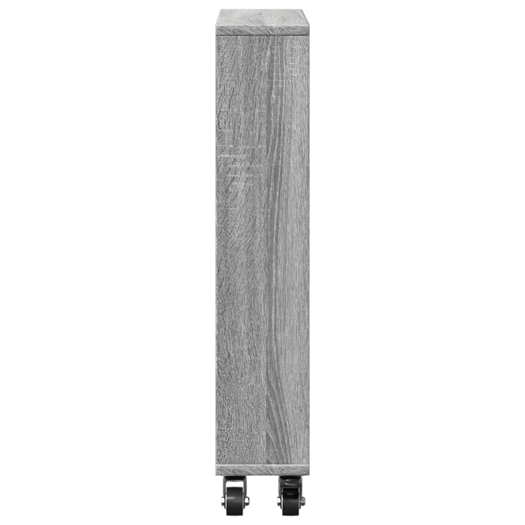 vidaXL Chariot de rangement étroit Gris Sonoma 48x13x68 cm Bois d'ingénierie