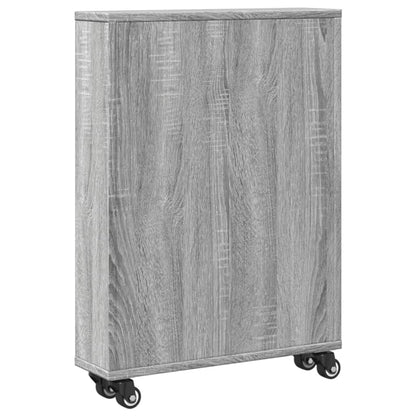 vidaXL Chariot de rangement étroit Gris Sonoma 48x13x68 cm Bois d'ingénierie