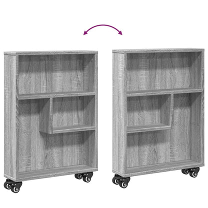 vidaXL Chariot de rangement étroit Gris Sonoma 48x13x68 cm Bois d'ingénierie