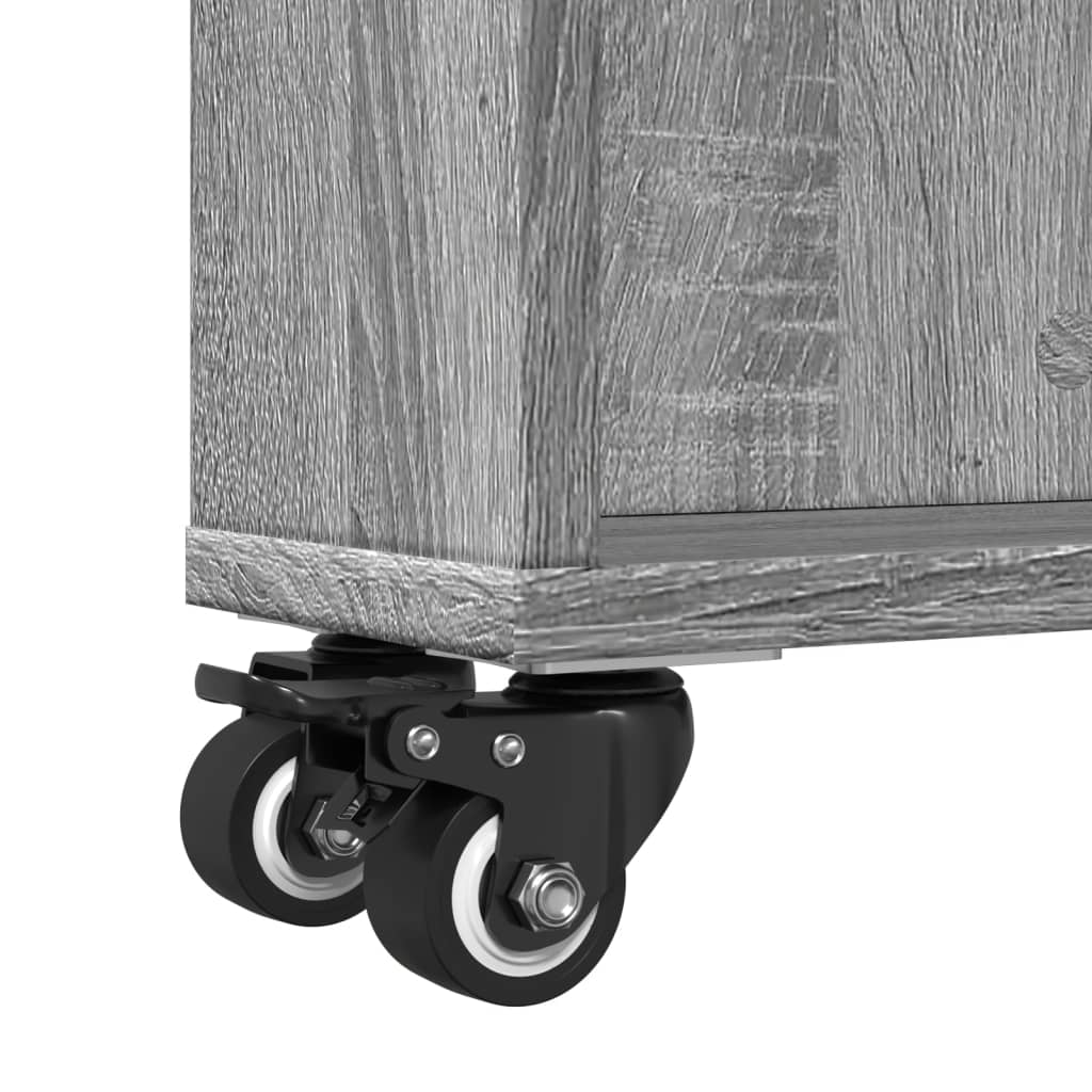 vidaXL Chariot de rangement étroit Gris Sonoma 48x13x68 cm Bois d'ingénierie