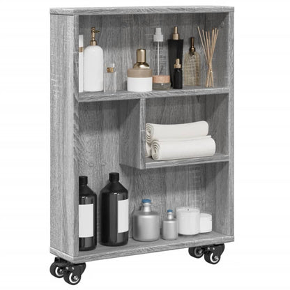 vidaXL Chariot de rangement étroit Gris Sonoma 48x13x68 cm Bois d'ingénierie