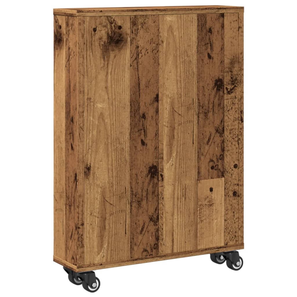vidaXL Chariot de rangement étroit aspect bois recyclé 48x13x68 cm Bois d'ingénierie