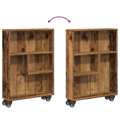 vidaXL Chariot de rangement étroit aspect bois recyclé 48x13x68 cm Bois d'ingénierie