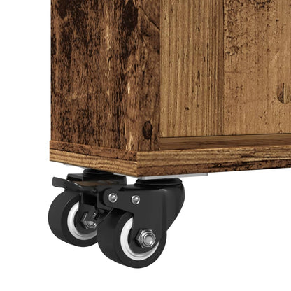 vidaXL Chariot de rangement étroit aspect bois recyclé 48x13x68 cm Bois d'ingénierie