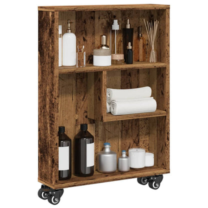 vidaXL Chariot de rangement étroit aspect bois recyclé 48x13x68 cm Bois d'ingénierie
