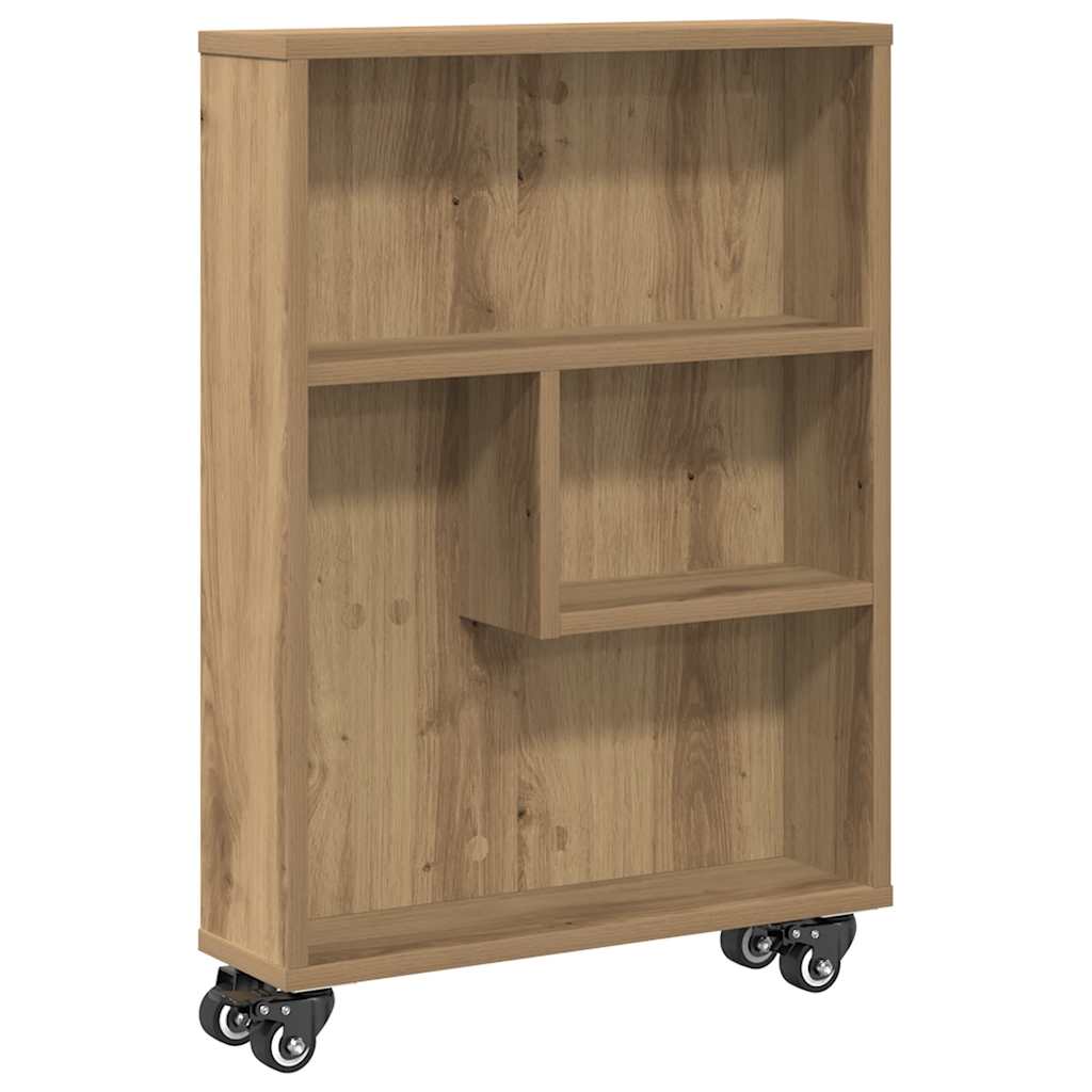 Aufbewahrungswagen Schmal Artisan-Eiche 48x13x68 Holzwerkstoff