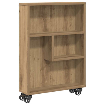 vidaXL Chariot de rangement étroit Chêne Artisan 48x13x68 cm Bois d'ingénierie