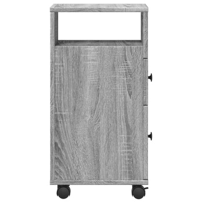 vidaXL Meuble de salle de bain étroit sur roulettes gris Sonoma, bois d'ingénierie