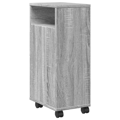 vidaXL Meuble de salle de bain étroit sur roulettes gris Sonoma, bois d'ingénierie