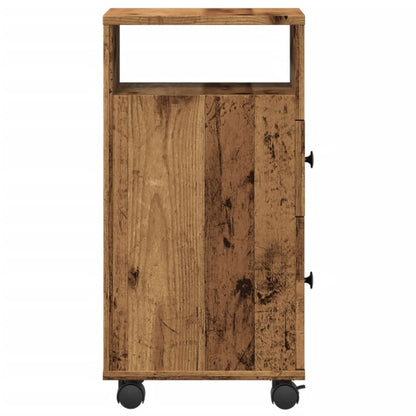vidaXL Meuble de salle de bain étroit sur roulettes aspect vieux bois en bois d'ingénierie