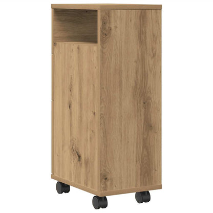 vidaXL Meuble de salle de bain étroit à roulettes Chêne artisan en bois d'ingénierie