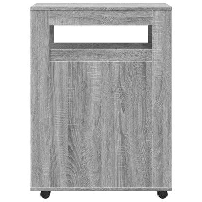 vidaXL Meuble de salle de bain étroit sur roulettes Gris Sonoma Bois d'ingénierie