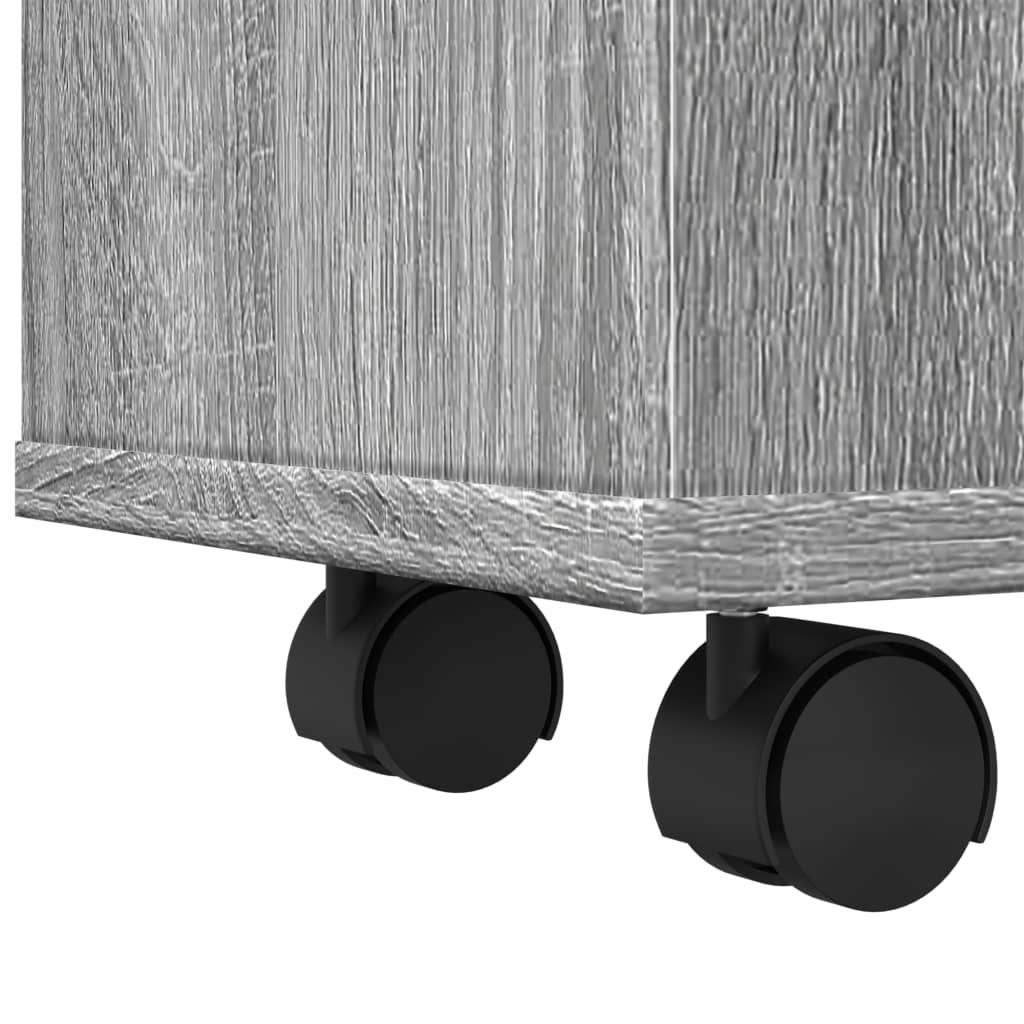 vidaXL Meuble de salle de bain étroit sur roulettes Gris Sonoma Bois d'ingénierie