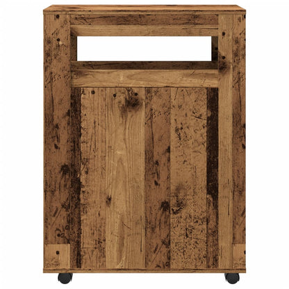 vidaXL Badschrank Schmal mit Rollen Altholz-Optik Holzwerkstoff