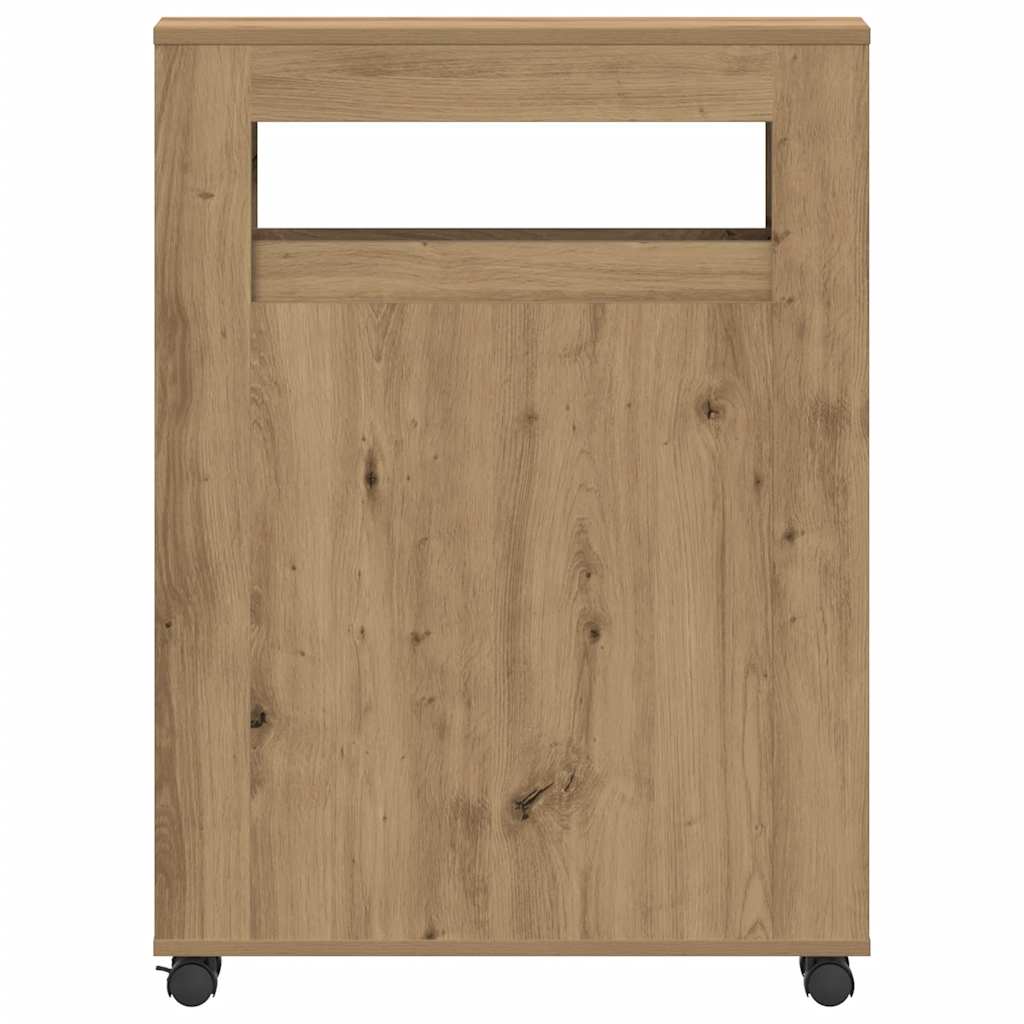 vidaXL Badschrank Schmal mit Rollen Artisan-Eiche Holzwerkstoff