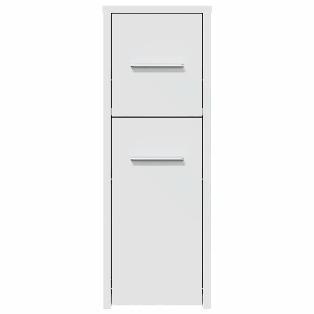 vidaXL Badschrank Schmal mit Rollen Weiß Holzwerkstoff
