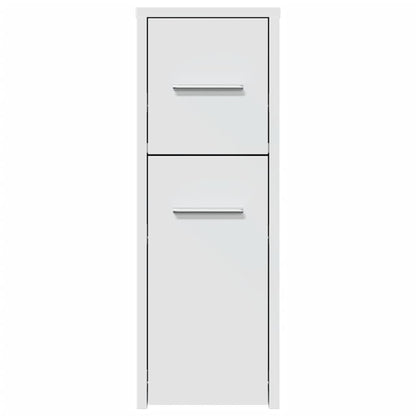 vidaXL Badschrank Schmal mit Rollen Weiß Holzwerkstoff