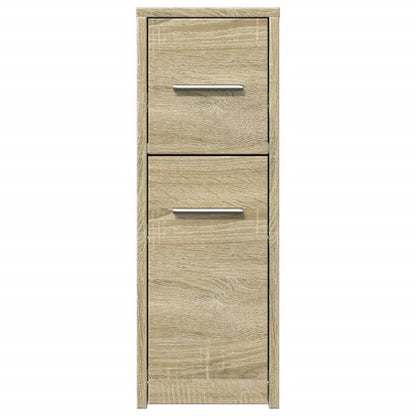 vidaXL Badschrank Schmal mit Rollen Sonoma-Eiche Holzwerkstoff