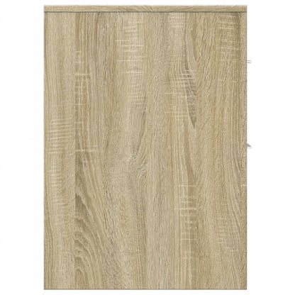 vidaXL Badschrank Schmal mit Rollen Sonoma-Eiche Holzwerkstoff