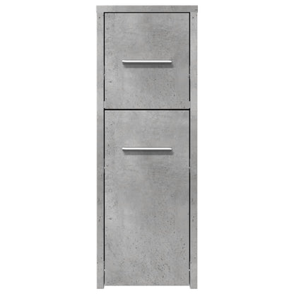 vidaXL Badschrank Schmal mit Rollen Betongrau Holzwerkstoff