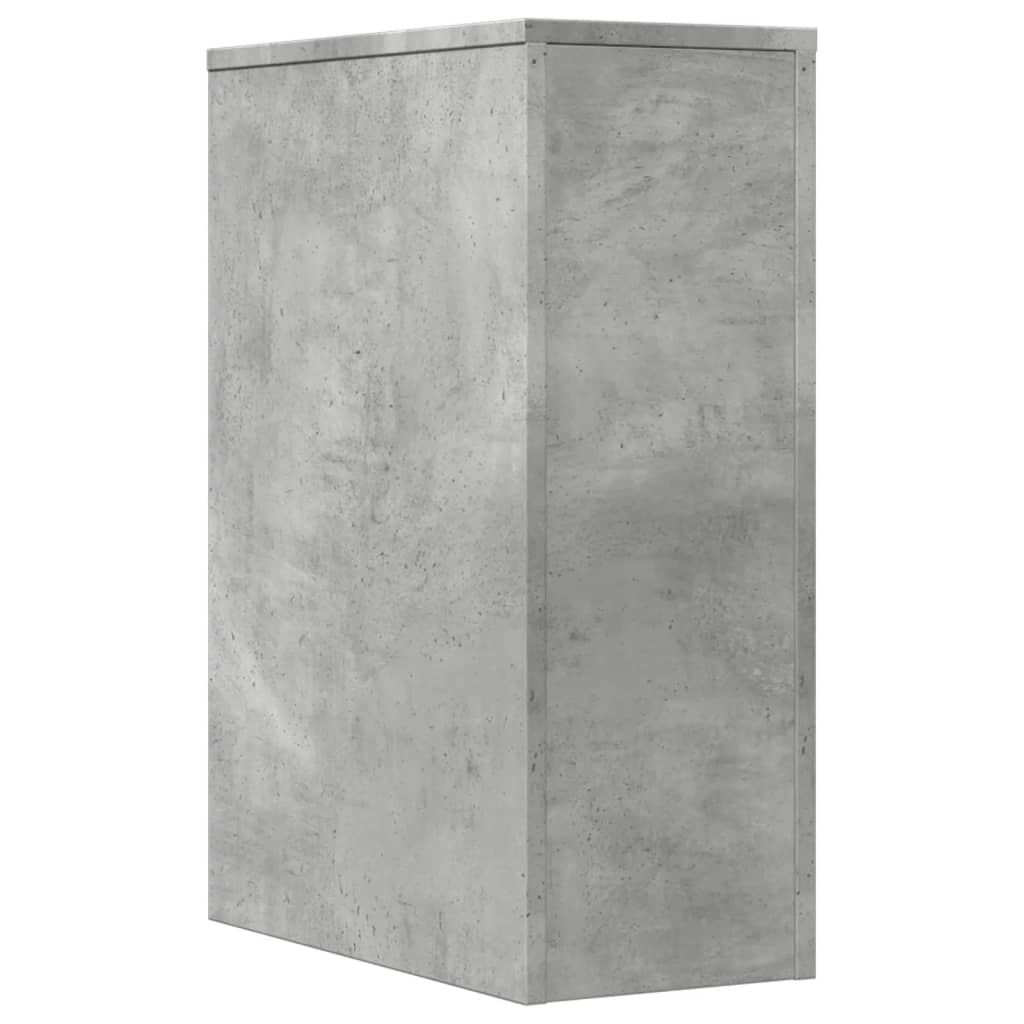 vidaXL Badschrank Schmal mit Rollen Betongrau Holzwerkstoff