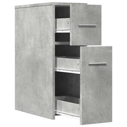 vidaXL Badschrank Schmal mit Rollen Betongrau Holzwerkstoff