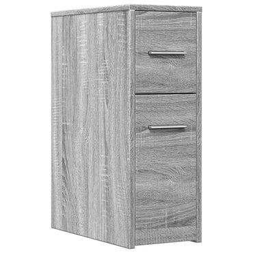 vidaXL Badschrank Schmal mit Rollen Grau Sonoma Holzwerkstoff