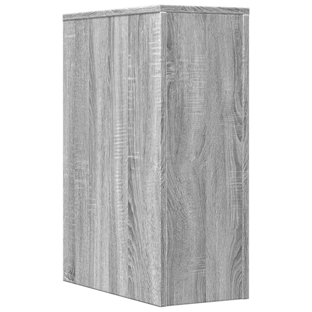 vidaXL Badschrank Schmal mit Rollen Grau Sonoma Holzwerkstoff