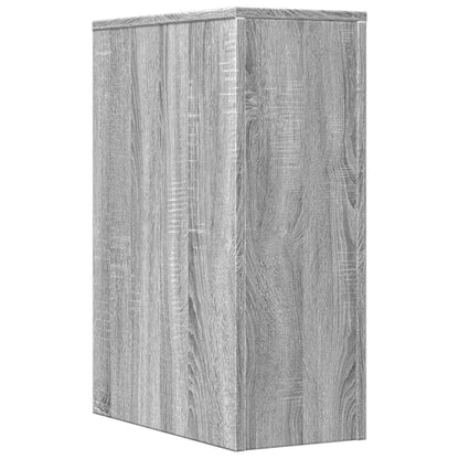 vidaXL Badschrank Schmal mit Rollen Grau Sonoma Holzwerkstoff