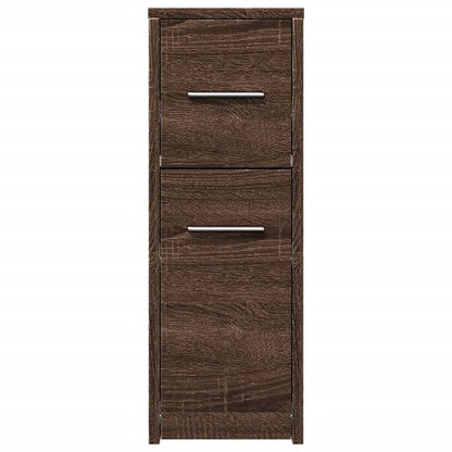 vidaXL Badschrank Schmal mit Rollen Eichen-Optik Holzwerkstoff