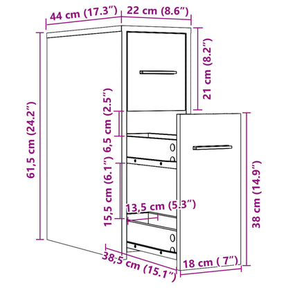 vidaXL Badschrank Schmal mit Rollen Altholz-Optik Holzwerkstoff
