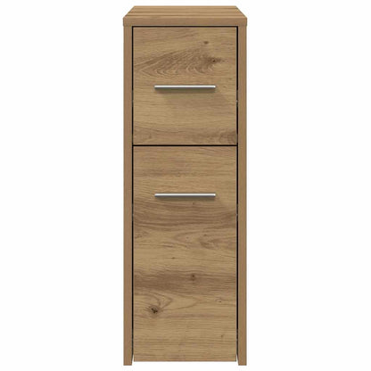 vidaXL Badschrank Schmal mit Rollen Artisan-Eiche Holzwerkstoff