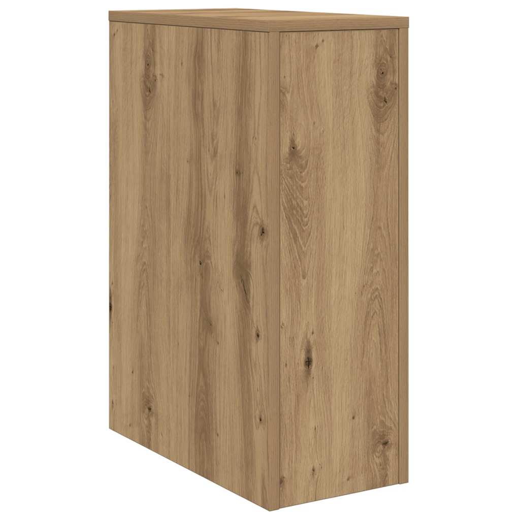 vidaXL Badschrank Schmal mit Rollen Artisan-Eiche Holzwerkstoff