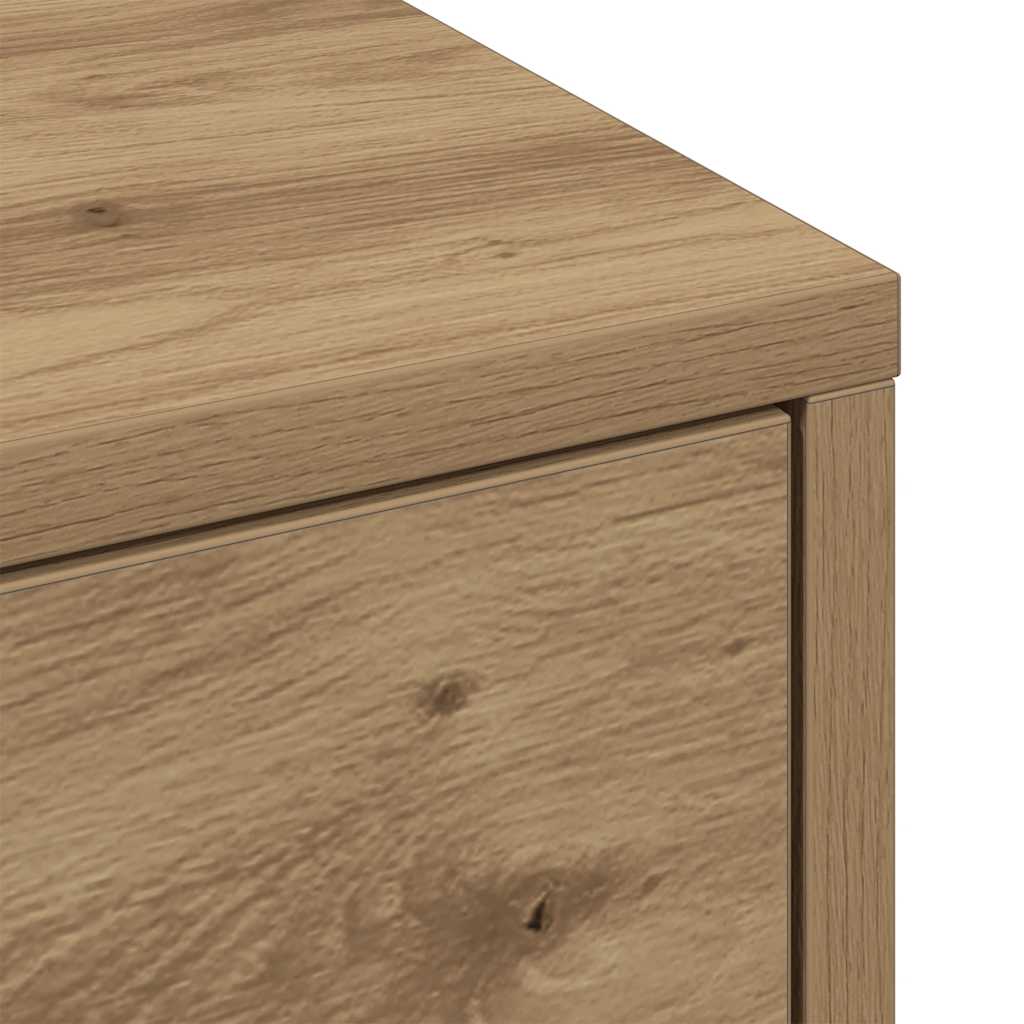 vidaXL Badschrank Schmal mit Rollen Artisan-Eiche Holzwerkstoff