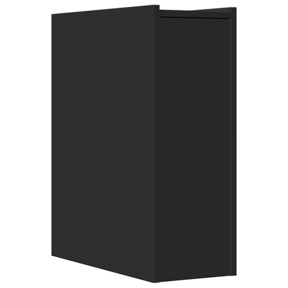 vidaXL Badschrank Schmal mit Rollen Schwarz Holzwerkstoff