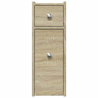 vidaXL Badschrank Schmal mit Rollen Sonoma-Eiche Holzwerkstoff