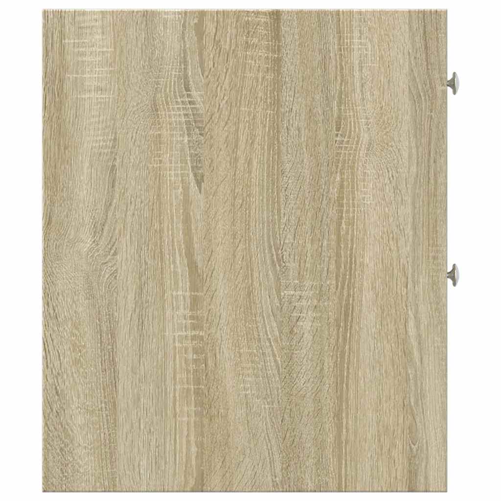 vidaXL Badschrank Schmal mit Rollen Sonoma-Eiche Holzwerkstoff