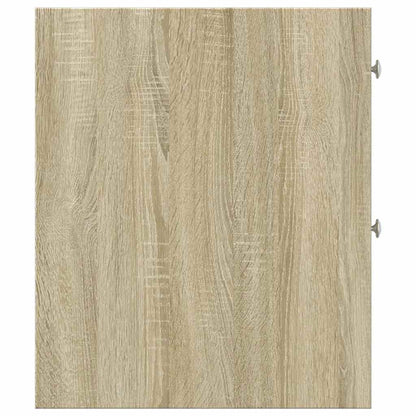 vidaXL Badschrank Schmal mit Rollen Sonoma-Eiche Holzwerkstoff