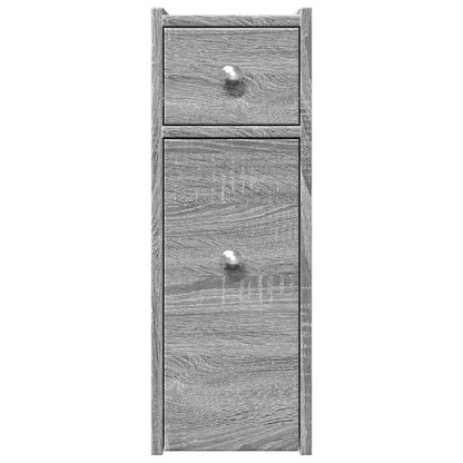 vidaXL Badschrank Schmal mit Rollen Grau Sonoma Holzwerkstoff