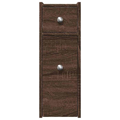 vidaXL Badschrank Schmal mit Rollen Eichen-Optik Holzwerkstoff