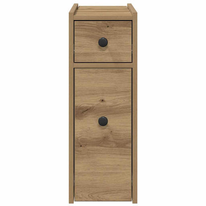 vidaXL Badschrank Schmal mit Rollen Artisan-Eiche Holzwerkstoff