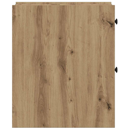 vidaXL Badschrank Schmal mit Rollen Artisan-Eiche Holzwerkstoff