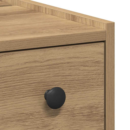 vidaXL Badschrank Schmal mit Rollen Artisan-Eiche Holzwerkstoff