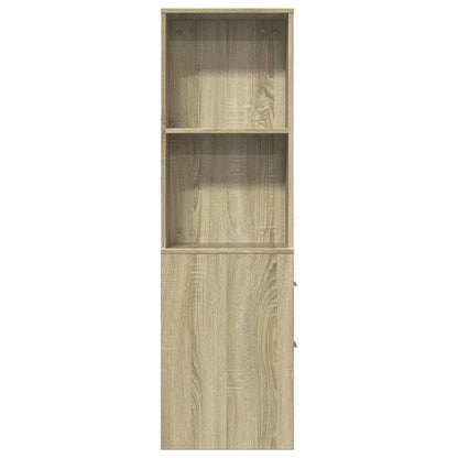 vidaXL Badschrank Schmal mit Rollen Sonoma-Eiche Holzwerkstoff